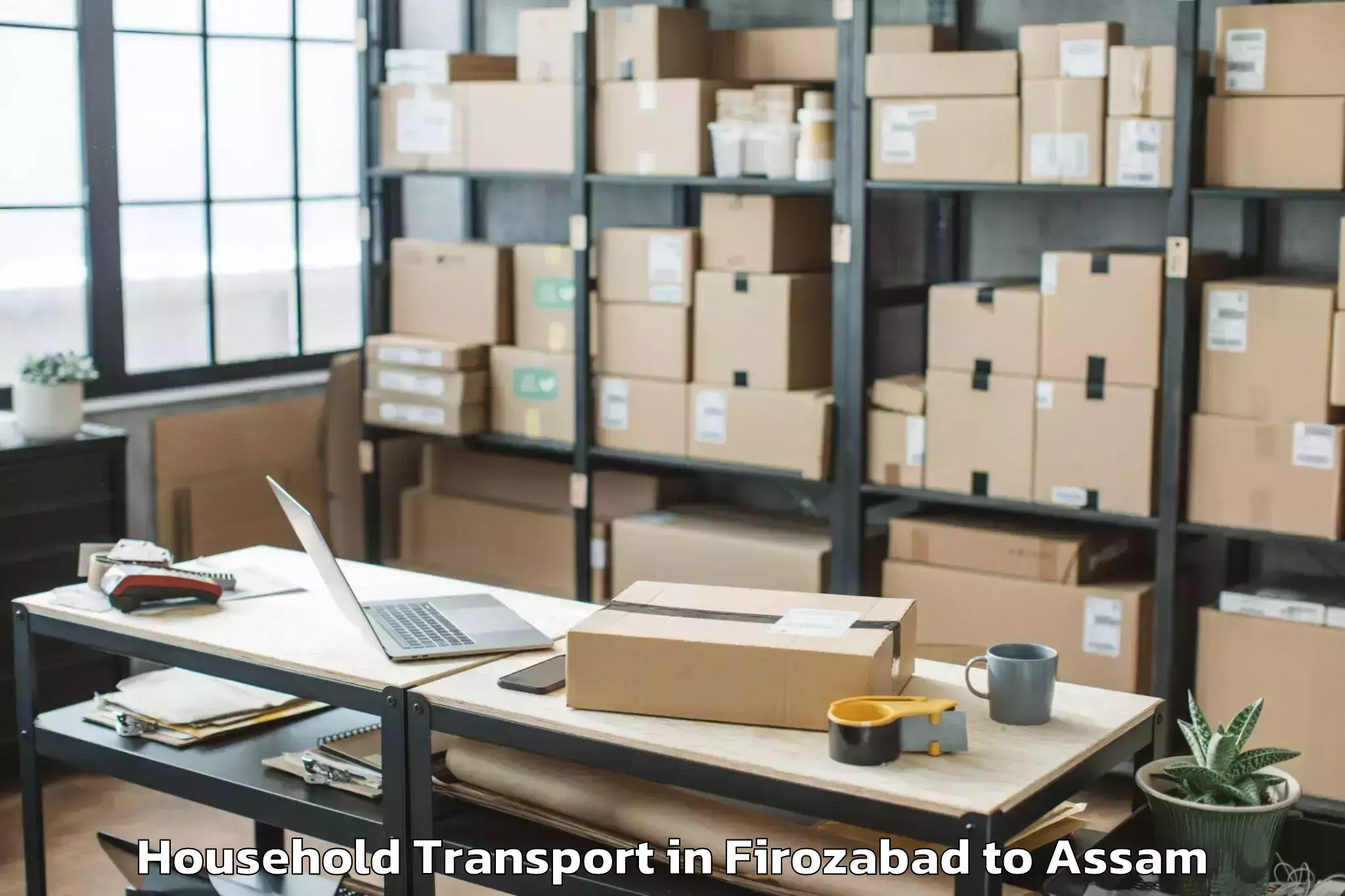 Book Firozabad to Amguri Household Transport